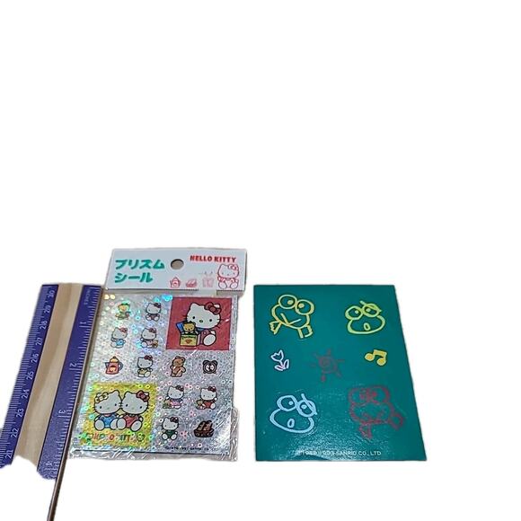 Hello Kitty Foil Halographic Vintage 1991 Keroppi 1993 Sticker Sheets Lot Of 2 - Picture 1 of 6